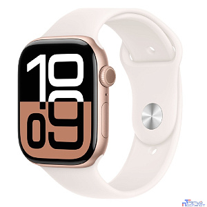 Apple Watch Series 10 46mm Rose Gold Aluminium Case with Light Blush Sport Band - M/L (MWWU3LW/A)