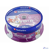 Verbatim Диски DVD+R 4.7Gb 16х, 25 шт, Cake Box (43500)