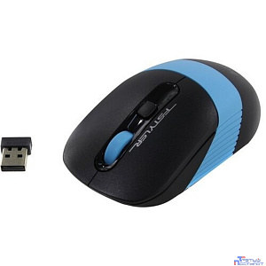 A-4Tech Мышь Fstyler FG10 черный/синий оптическая (2000dpi) беспроводная USB [1147565]