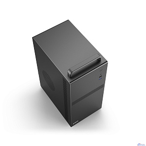 CBR Корпус mATX Minitower V205, без БП, 1*USB 3.0, 1*USB 2.0, HD Audio+Mic, ручка, каркас металл 1.8мм,  Black [PCC-MATX-V205-WPSU]