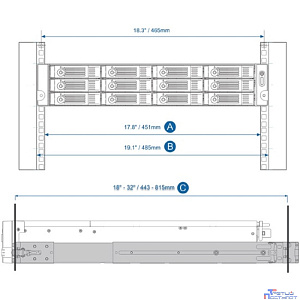 QNAP RAIL-B02 Комплект направляющих для TVS-471U-PT-4G, TVS-471U-i3-4G, TVS-471U-RP-PT-4G, TVS-471U-RP-i3-4G, TS-853U, TS-853U-RP, TVS-871U-RP-PT-4G, TVS-871U-RP-i3-4G, TVS-871U-RP-i5-8G, TS-1253U