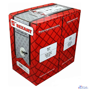 Rexant (01-0025) Кабель витая пара U/UTP, CAT 5e, PE, 2PR, 24AWG, OUTDOOR, SOLID, черный, 305м