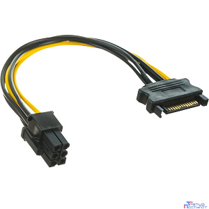 Cablexpert Разветвитель питания SATA->PCI-Express 6pin, для подключения в/к PCI-Е (6pin) к б/п ATX (CC-PSU-SATA)