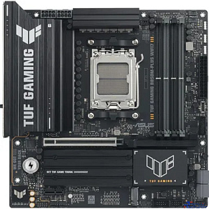 ASUS TUF GAMING B850M-PLUS WIFI7 (Socket AM5, mATX, 4xDDR5(256GB), DP/HDMI, 1xPCIe 5.0x16/1xPCIe 4.0x16/1xPCIe 4.0x1, 1xLAN (2.5GbE), Wi-Fi, BT, 4xSATA 6Gb/s, 3xM.2, 1xType-C, 7xUSB 3.2, 4xUSB 2.0)
