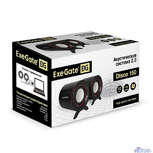 Exegate EX287051RUS Акустическая система 2.0 ExeGate Disco 150 (питание USB, 2х5Вт (10Вт RMS), 100-20000Гц, черный)