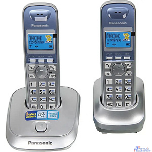 Panasonic KX-TG2512RUS (серебристый) {Доп трубка в комплекте,АОН, Caller ID,спикерфон на трубке,полифония}