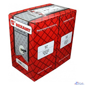 Rexant (01-0124) Кабель витая пара F/UTP, CAT 5e, PE, 2PR, 24AWG, OUTDOOR, SOLID, черный, 305м