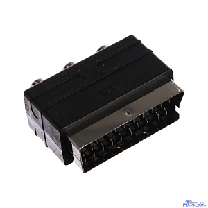 PERFEO Переходник SCART (21 pin) вилка "IN" - 3xRCA розетка, видео + стерео-аудио (A7007)