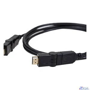 Rexant (17-6204-3) Кабель HDMI - HDMI 1.4, 2м, Gold, с фильтрами, угловой 360°
