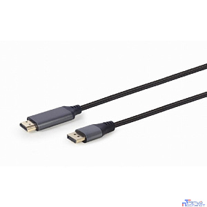 Кабель DisplayPort-HDMI Cablexpert, 4K, 1.8м, 20M/19M, черный, экран, пакет (CC-DP-HDMI-4K-6)
