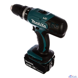 Makita DHP453RFE Дрель-шуруповерт аккумуляторная ударная [DHP453RFE] {18В,2х3 Ач Li-ion,БЗП-13мм,0-400\1300об\м,42\27Нм,1.9кг,чем,совмест с 4Ач Li-ion}