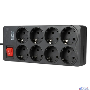 Filum Сетевой фильтр FL-SP8-5.0M-16, 4000 Вт., 8 розеток, шнур 5.0 м., черный {00-01095527}