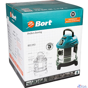 Bort BSS-1015 Пылесос строительный [98297041] { 1250 Вт, вместимость 15 л, 58 л/сек, 5 кг, набор аксессуаров 10 шт }