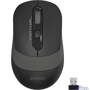 A-4Tech Мышь Fstyler FG10S черный/серый оптическая (2000dpi) беспроводная USB [1204030]