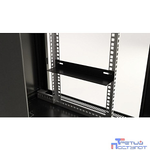 Hyperline TWB-0645-SR-RAL9004 Шкаф настенный 19-дюймовый (19"), 6U, 367x 600х 450мм, металлическая передняя дверь с замком, две боковые панели, цвет черный (RAL 9004) (разобранный)