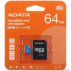 Micro SecureDigital 64Gb A-DATA AUSDX64GUICL10A1-RA1