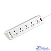 LDNIO SC10610/ Сетевой удлинитель 2м/ 10 розеток EU_UK_US/ 2500W/ 6 USB: QC 3.0+PD 3.0 30W/ White