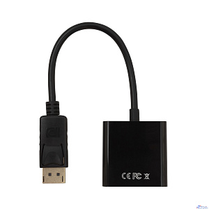 Bion Переходник с кабелем DisplayPort - VGA, 20M/15F, 0.15 м, позолоченные контакты, черный [BXP-A-DPM-VGAF-015]