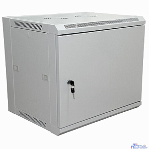 Rexant (04-2210) Шкаф настенный 19" 6U 600х450х370мм (ШхГхВ) - передняя дверь металл, боковые стенки съемные (разобранный), RAL 7035 PRO