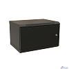 WRline Шкаф настенный 19-дюймовый (19"), 6U, 367х600х600мм, металлическая передняя дверь с замком, две боковые панели, цвет черный (RAL 9004) (разобранный)