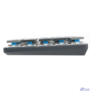 Клавиатура беспроводная Gembird KBW-7, 68кл, Rainbow, синие свитчи, BT 5.0/2.4/USB, серая