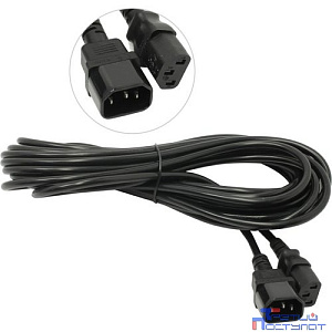 Exegate EP280634RUS Кабель монитор - компьютер (UPS->устройство) ExeGate Power EC-10P (IEC 320 С13->С14) VDE-250V-3*1.0mm2, медь, черный, 10м.