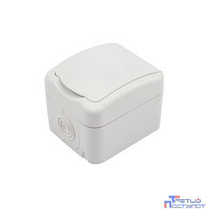 Rexant KR-78-0604  Розетка одноместная KRANZ Mini OG открытой установки с заземлением, IP54 белая