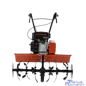 Мотокультиватор CARVER T-651R [01.006.00003] { 6,5 л.с., реверс, цепной ред., рег.руль, шир. 30-55-85см }