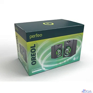 Perfeo колонки "OREOL", 2.0, мощность 2х3 Вт, LED подсветка 7 цв., чёрн, USB