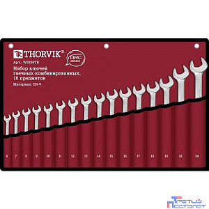 Thorvik W3S16TB Набор ключей гаечных комбинированных серии ARC в сумке, 6-24 мм, 16 предметов