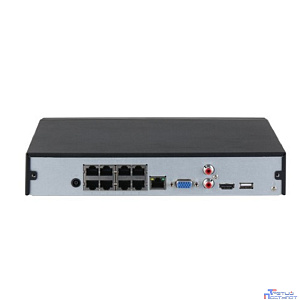 DAHUA DHI-NVR2108HS-8P-I2 8-канальный IP-видеорегистратор с PoE, 4K, H.265+, видеоаналитика, входящий поток до 144Мбит/с, 1 SATA III до 10Тбайт