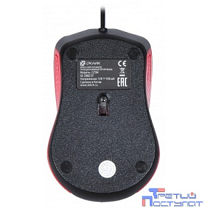 Oklick 225M черный/красный Мышь оптическая (1200dpi) USB (3but) [288237]