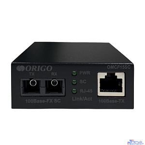 ORIGO OMCF15SC/A1A Медиаконвертер 100Base-TX / 100Base-FX (SC), 1310 нм, одномод, до 15 км