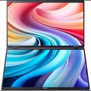 LCD Acer 18.5" PD193QEbmiuux Double Portable monitor {IPS 1920x1080 100Hz 4ms 250cd HDMI USB-C(15W) SPK AudioOut 2x2W Vesa} [UM.XP3CD.E01]