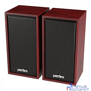Perfeo колонки "CABINET" 2.0, мощность 2х3 Вт (RMS), махагон, USB