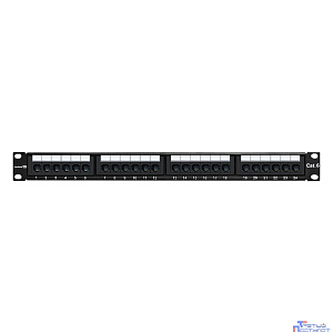 Exegate EX281080RUS Патч-панель UTP 19" 24 port кат.6 ExeGate разъём KRONE&110 (dual IDC), 1U, RoHS, цвет черный