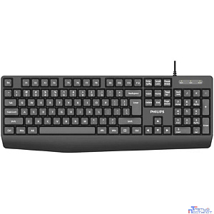 Philips Проводная Клавиатура SPK6237, USB 2.0 104 клав,  высокие кн., русская заводская раскладка, чёрный
