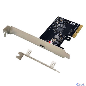 ORIENT AM-U3242PE-C, Контроллер PCI-Ex4 v3.0, USB 3.2 Gen2x2 (SuperSpeed USB 20Gbps), скорость до 20Гбит/с, 1-port Type-C, ASM3242 chipset, Self powered, в комплекте LP планка крепления (31333)