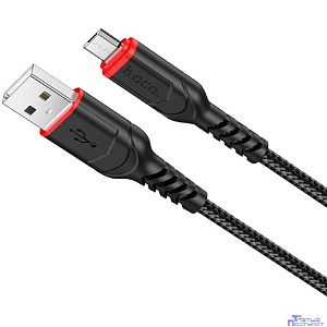 HOCO X59/ USB кабель Micro/ 1m/ 2.4A/ Нейлон/ Black