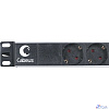 Cabeus PDU-6P-2IEC Блок евророзеток для 19" шкафов, горизонтальный, 6 розеток, 10 A, без выключателя, алюминиевый корпус, шнур 2 м, вилка IEC 320 C14