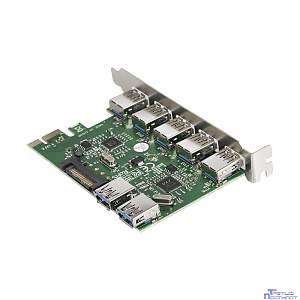 Exegate EX283717RUS Контроллер EXE-317 PCI-E 2.0, 5*USB3.0 ext + 2*USB3.0 int, разъем доп.питания (OEM)