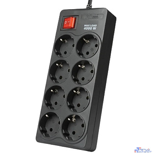 Filum Сетевой фильтр FL-SP8-5.0M-16, 4000 Вт., 8 розеток, шнур 5.0 м., черный {00-01095527}