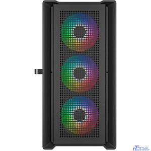 Powercase Alisio Micro X4B V2, Tempered Glass, 4х 120mm ARGB fans, ARGB HUB, чёрный, mATX (CAMCXB-A4)