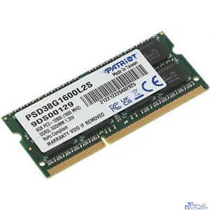 Patriot DDR3 SODIMM 8GB PSD38G1600L2S (PC3-12800, 1600MHz, 1.35V)