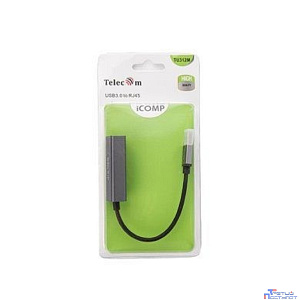 Telecom Кабель-переходник TU312M  {USB 3.0 (Am) --> LAN RJ-45 Ethernet 1000 Mbps, Aluminum Shell} [6926123470428]
