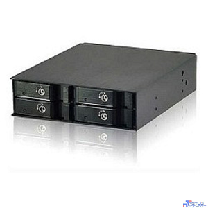 Procase L2-104-SATA3-BK {Hot-swap корзина 4 SATA3/SAS, черный, с замком, hotswap mobie rack module for 2,5" HDD(1x5,25) 2xFAN 40x15mm}