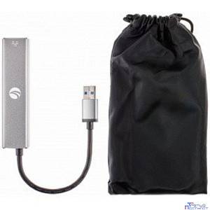 VCOM DH312A Переходник USB 3.0 -->RJ-45 1000Mbps+3 USB3.0, Aluminum Shell, 0.2м VCOM <DH312A>[4895182246843]