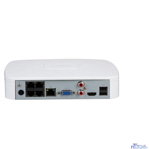 DAHUA DHI-NVR2104-P-4KS3 4-канальный IP-видеорегистратор с PoE, 4K и H.265+, ИИ Входящий поток до 80Мбит/с накопители: 1 SATA III до 20Тбай видеоаналитика (все кн): SMD Plus; видеоаналитика с камер