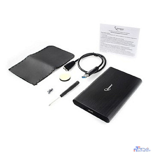 Gembird EE2-U3S-50 Внешний корпус 2.5" чёрный, USB 3.0, SATA, до 2 Тб, алюминий