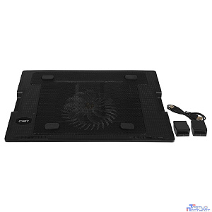 CBR CLP 15202, Подставка для ноутбука до 15,6", 370x265x33 мм, с охлаждением, 2xUSB, вентилятор 125 мм, 20 CFM, LED-подсветка, материал металл/пластик